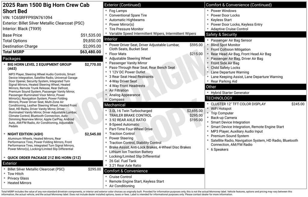 ram ram 1500 pickup 2025 1C6SRFFP9SN761094 image ram ram 1500 pickup 2025 1C6SRFFP9SN761094 image